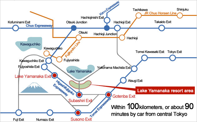 Lake Yamanaka resort area